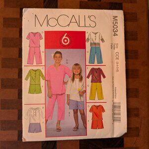 McCall's 5034 - Uncut - Kids Clothes Pattern - Sizes 3-6
